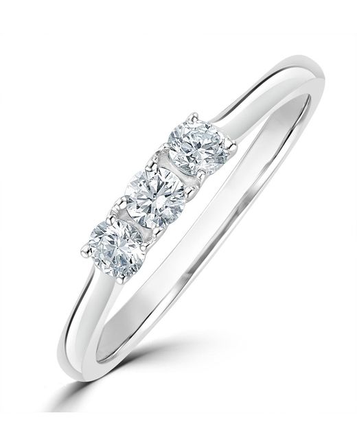 The Diamond Store Metallic Lab Diamond 3 Stone Trilogy Ring 0.25Ct H/Si Set