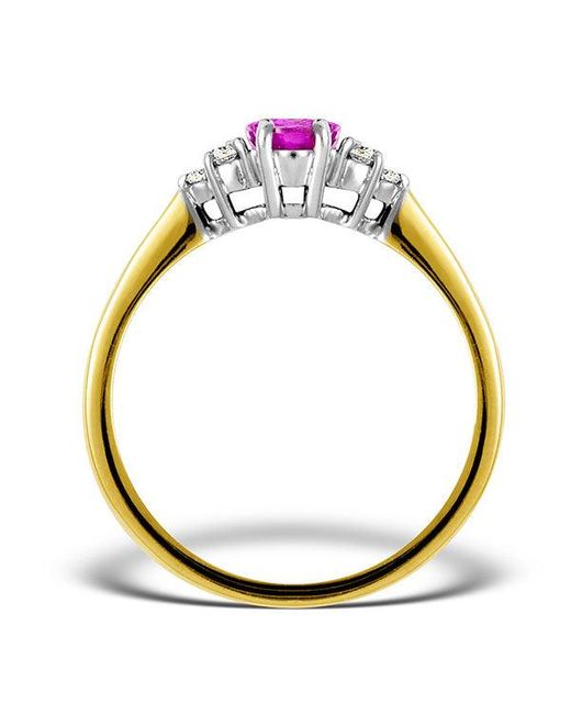 The Diamond Store Metallic 18K 0.85Ct Sapphire And 0.12Ct Diamond Ring