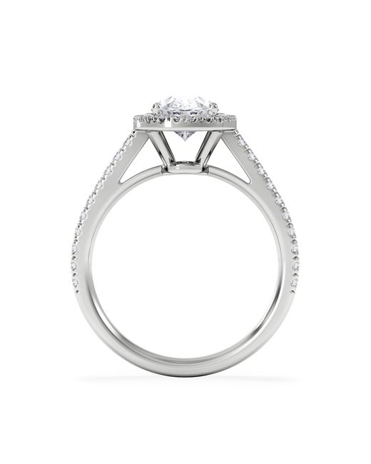 The Diamond Store White Georgina Lab Oval Diamond Halo Engagement Ring 18K 2.05Ct F/Vs1