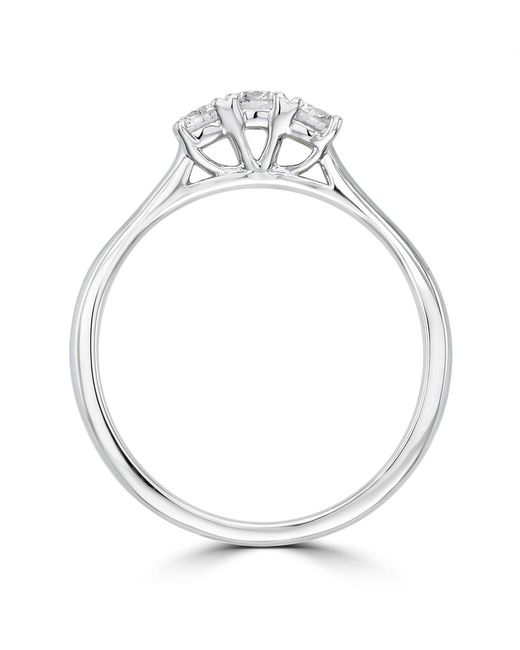 The Diamond Store Metallic Lab Diamond 3 Stone Trilogy Ring 0.25Ct H/Si Set