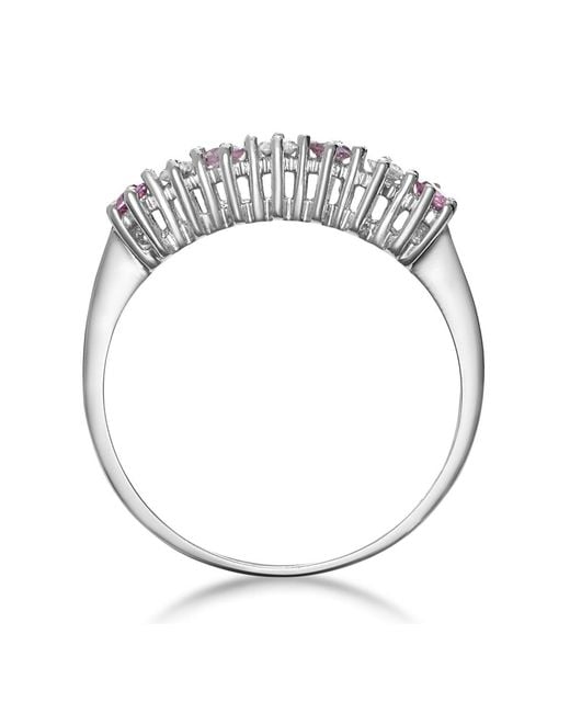 The Diamond Store Metallic Sapphire And 0.09Ct Diamond Ring 9K