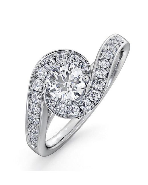 The Diamond Store White Anais Diamond Engagement Halo Ring 18Kw 0.82Ct G/Vs2