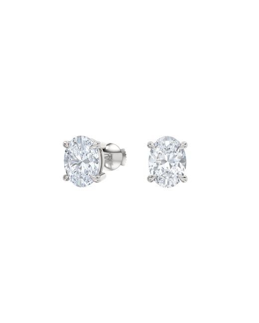 The Diamond Store White 2.00Ct Oval Cut Lab Diamond Stud Earrings