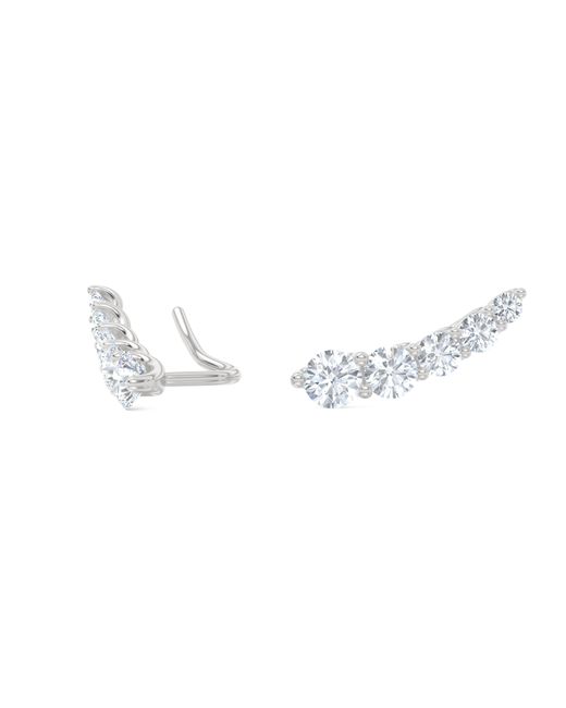 The Diamond Store Metallic Legacy 2.00Ct Round Cut Lab Diamond Ear Climber Earrings