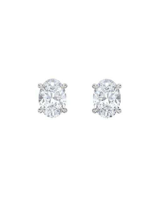 The Diamond Store Metallic 3.00Ct Oval Cut Lab Diamond Stud Earrings