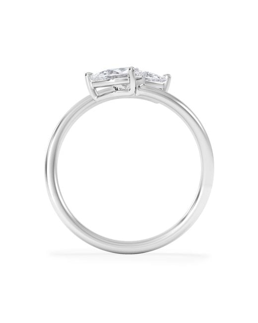 The Diamond Store White Affinity 0.80Ct Pear Cut Lab Diamond 2 Stone Ring