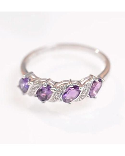 The Diamond Store Metallic Amethyst 0.74Ct And Diamond 9K Ring