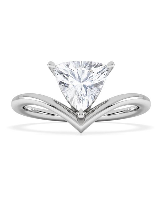 The Diamond Store White Vela 1.00Ct Trillion Cut Lab Diamond Solitaire Engagement Ring