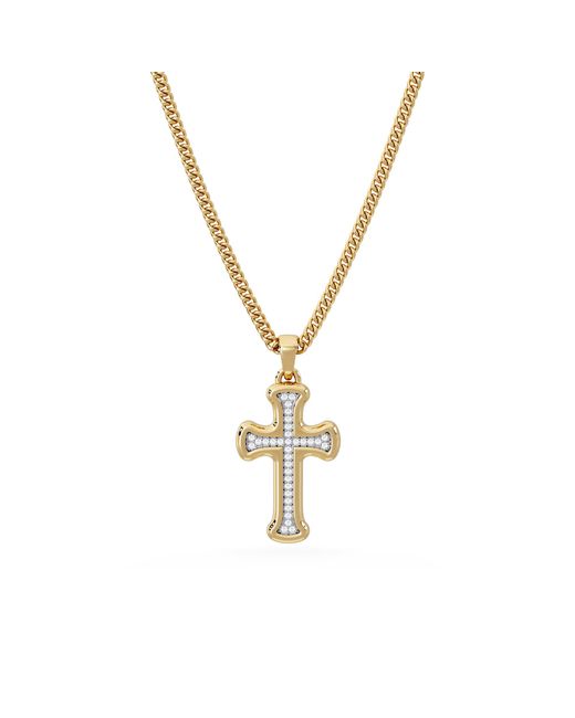 The Diamond Store Metallic 0.15Ct Lab Grown Diamond Cross Pendant Necklace for men