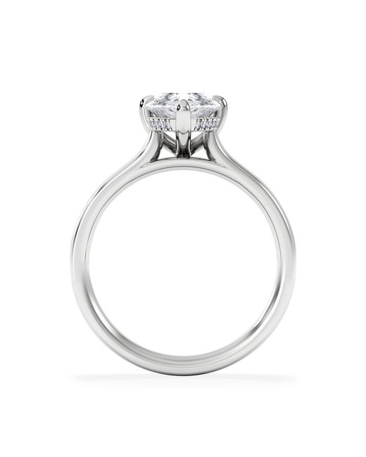 The Diamond Store White Amora Pear 2.09Ct Hidden Halo Lab Diamond Engagement Ring F/Vs Set