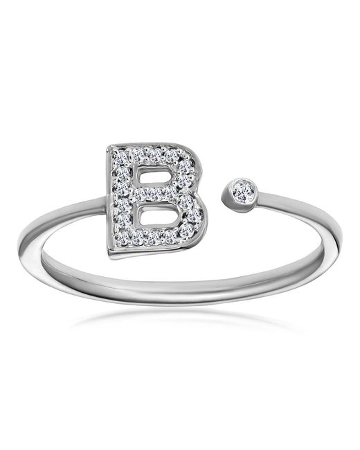 The Diamond Store Metallic Diamond Initial 'B' Ring 0.07Ct Set