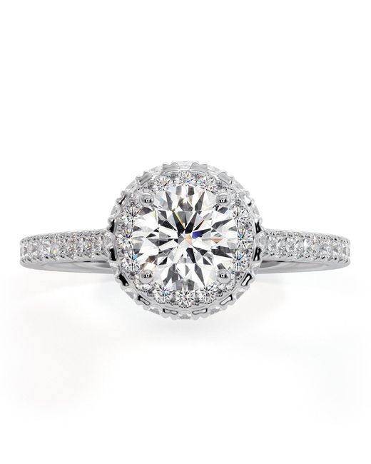 The Diamond Store Metallic Valerie Gia Diamond Halo Engagement Ring