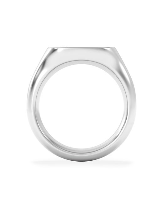 The Diamond Store Metallic Crest 0.03Ct Lab Diamond Square Signet Ring for men