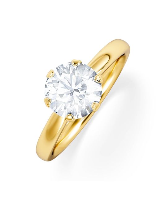 The Diamond Store Metallic 1.5Ct Diamond Engagement Ring Low Set Chloe Lab F/Vs1 18K