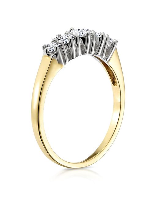 The Diamond Store Metallic Ellie 18K 5 Stone Diamond Eternity Ring 0.50Ct