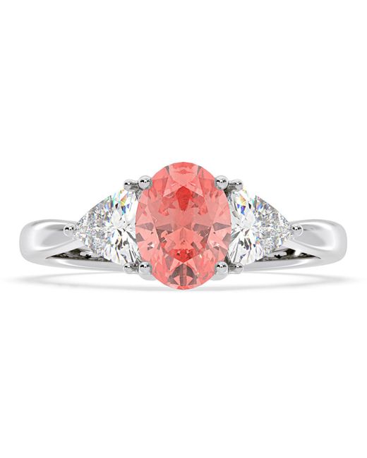 The Diamond Store White Dalia Lab Diamond Oval With Trillions 1.70Ct Ring