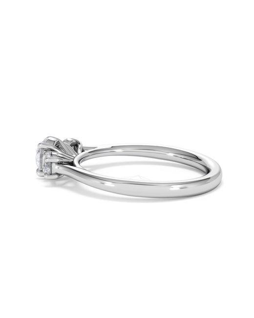 The Diamond Store White Evoke 3 Stone Round Cut Lab Diamond Ring 0.50Ct