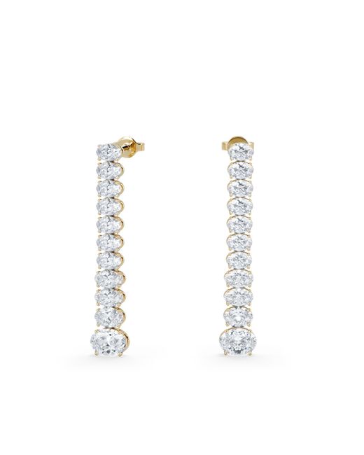 The Diamond Store White Luxe 6.00Ct Lab Diamond Drop Earrings With Igi Certified Oval-Cut Diamonds