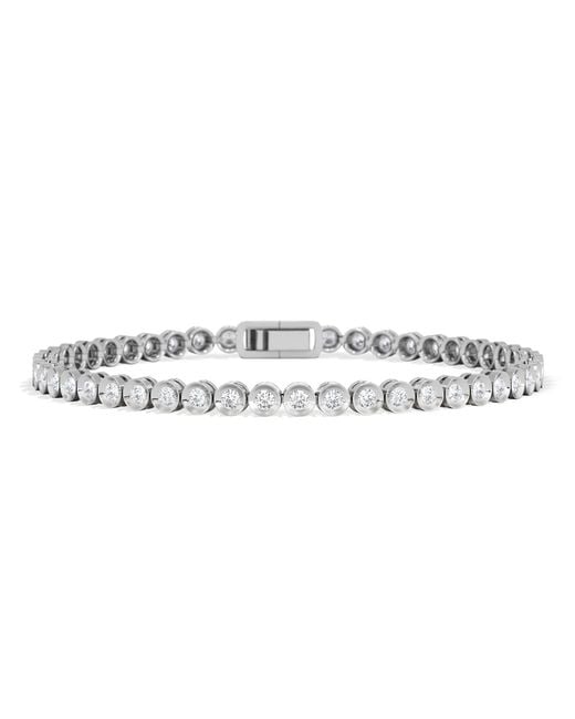 The Diamond Store Metallic 2.00Ct Round Cut Lab Diamond Bezel Tennis Bracelet