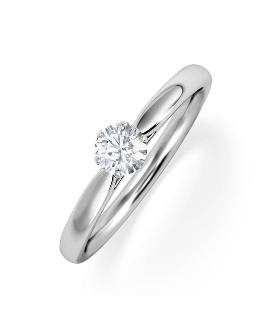 The Diamond Store White Engagement Ring Certified Low Set Chloe 18K Diamond 0.25Ct
