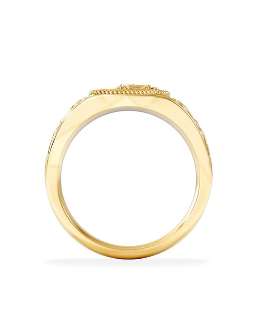 The Diamond Store Metallic Leo Zodiac 0.01Ct Lab Diamond Signet Ring