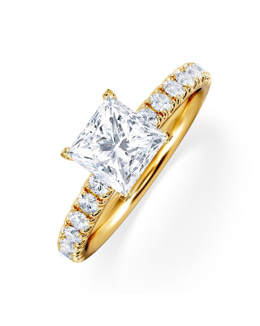 The Diamond Store Metallic Katerina Lab Princess Diamond Engagement Ring 18K 1.55Ct F/Vs1