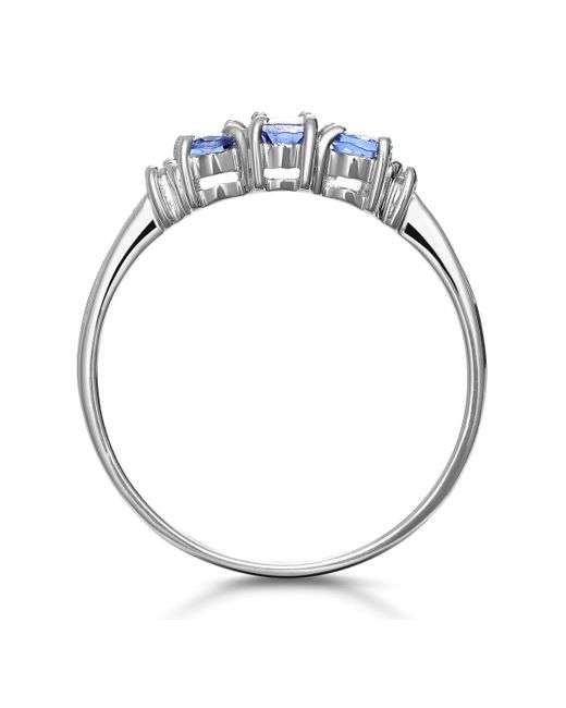 The Diamond Store Blue Tanzanite 0.59Ct And Diamond 9K Ring