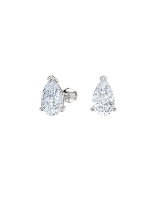 The Diamond Store Blue 2.00Ct Pear Cut Lab Diamond Stud Earrings