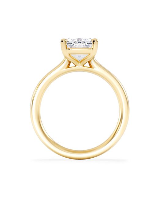 The Diamond Store Metallic Amora 3.00Ct Elongated Cushion Cut Lab Diamond Solitaire Engagement Ring