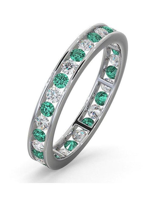 The Diamond Store Blue Eternity Ring Rae Diamonds H/Si And Emerald 1.20Ct