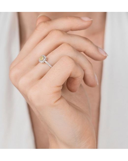The Diamond Store Metallic Alicia Diamond Halo Engagement Ring 0.55Ct