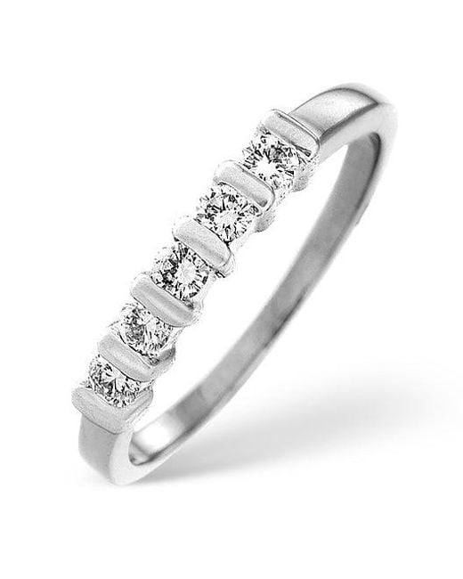 The Diamond Store White 5 Stone Tension Set Ring Certified Diamonds 1.05Ct 18K