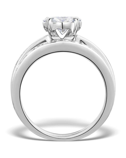 The Diamond Store Metallic Matching Diamond Engagement And Wedding Ring 1.46Ct