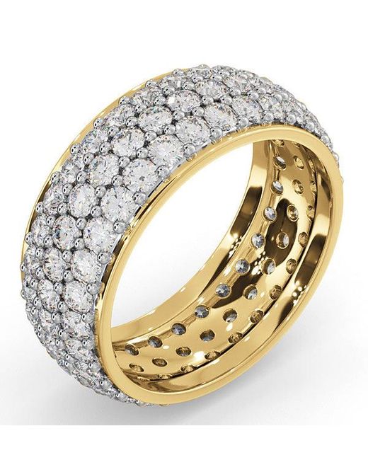 The Diamond Store Metallic 3Ct G/Vs Diamond 18K Full Band Ring for men