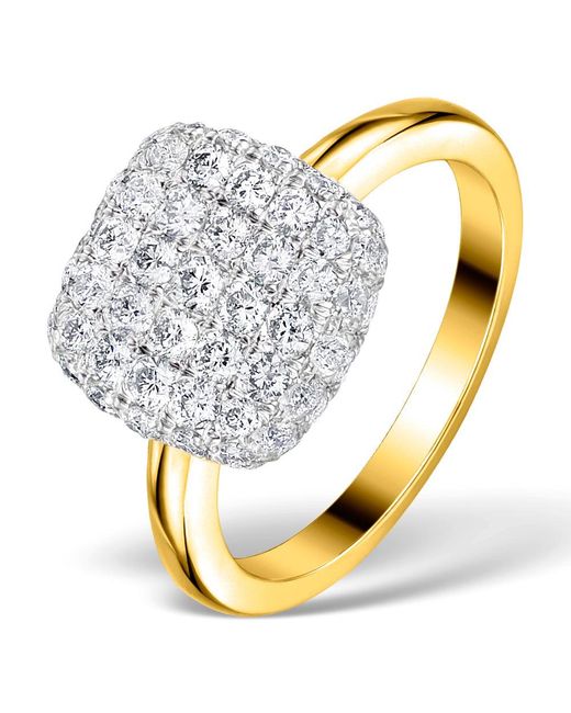 The Diamond Store Metallic Diamond Pave Cushion Ring 1.25Ct H/Si