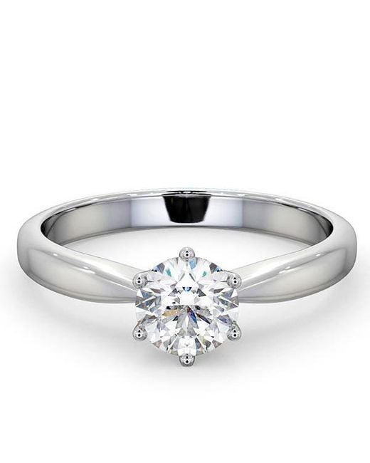 The Diamond Store Metallic Certified High Set Chloe 18Kw Diamond Engagement Ring 0.75Ct