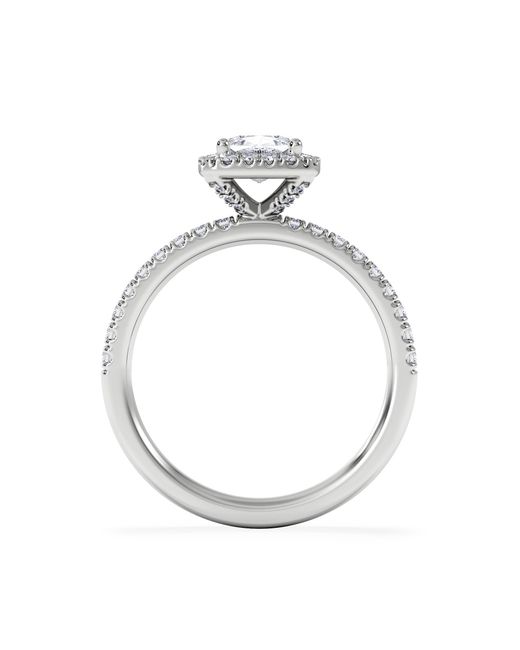 The Diamond Store White Beatrice Gia Diamond Halo Engagement Ring