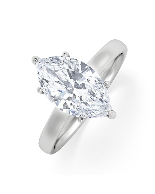 The Diamond Store White Amora Marquise 2.09Ct Hidden Halo Lab Diamond Engagement Ring F/Vs Set