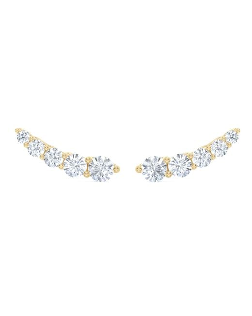 The Diamond Store Metallic Legacy 2.00Ct Round Cut Lab Diamond Ear Climber Earrings