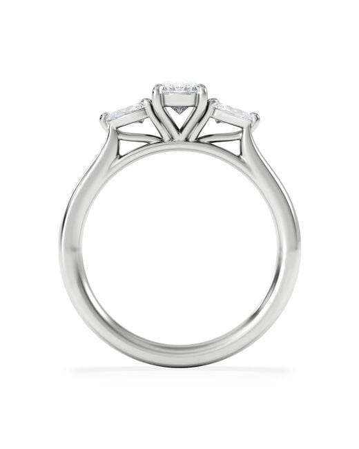 The Diamond Store White Evoke 3 Stone Oval Cut Lab Diamond Ring 0.50Ct