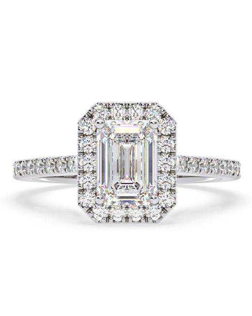 The Diamond Store White Annabelle Gia Diamond Halo Engagement Ring