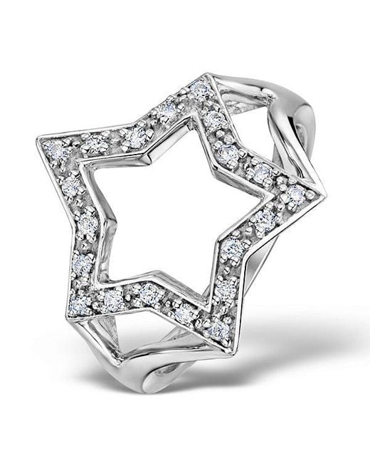 The Diamond Store Metallic Diamond 0.20Ct 9K Star Ring