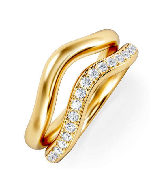 The Diamond Store Metallic Duo Wave Stacking Lab Diamond Ring 0.26Ct
