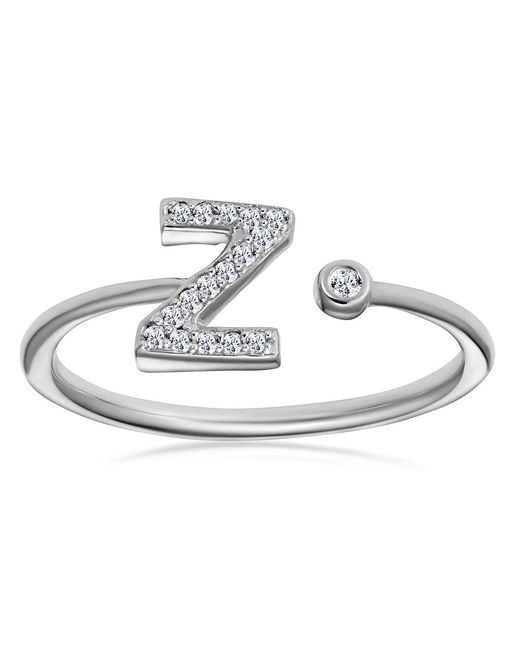 The Diamond Store Metallic Diamond Initial 'Z' Ring 0.07Ct Set