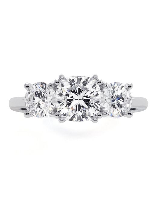 The Diamond Store Metallic 3 Stone Meghan Lab Diamond Engagement Ring 1.7Ct F/Vs1