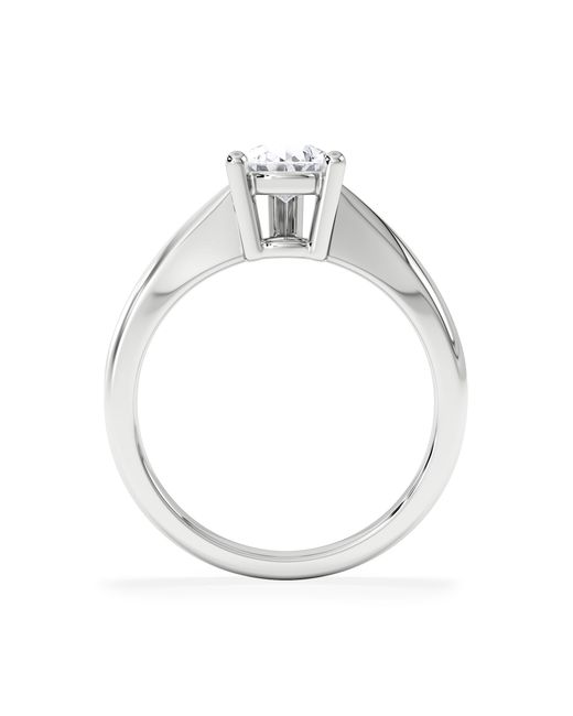 The Diamond Store White Naomi Pear Cut Lab Diamond Engagement Ring 1.00Ct H/Si