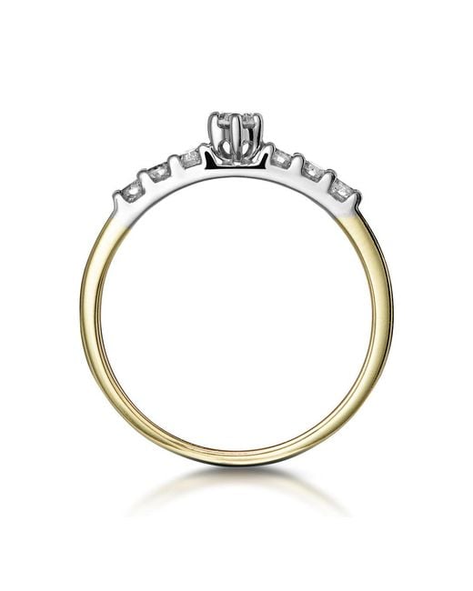 The Diamond Store Metallic 0.33Ct Diamond Solitaire Ring With Shoulders