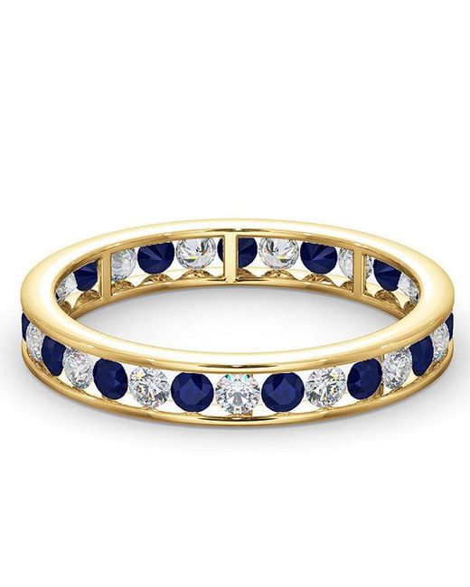 The Diamond Store Blue Eternity Ring Rae Diamonds H/Si And Sapphire 1.40Ct