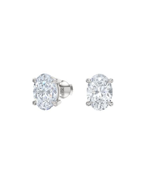 The Diamond Store Metallic 3.00Ct Oval Cut Lab Diamond Stud Earrings