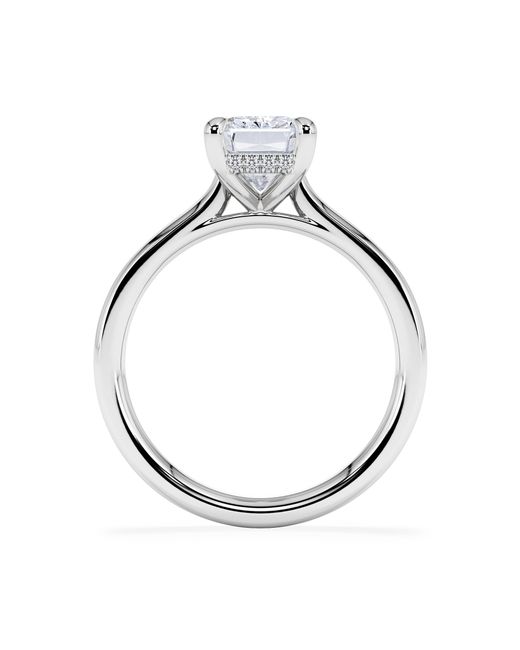 The Diamond Store White Amora Radiant 2.00Ct Hidden Halo Lab Diamond Engagement Ring F/Vs1 Set